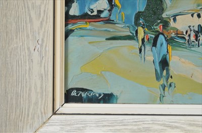 Lot 60 - George R. Deakins (British, 1911-1982), Double painting Figures and Cottages