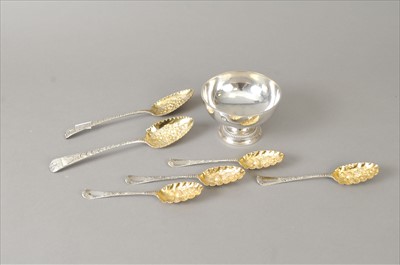 Lot 337 - A set of four George II silver spoons