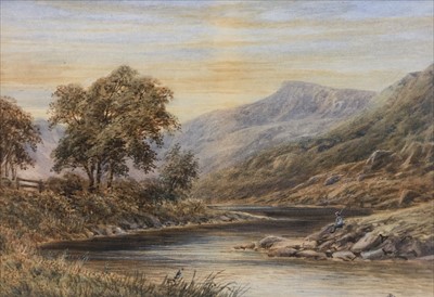 Lot 786 - J Morris,  a set of three watercolours of river landscapes