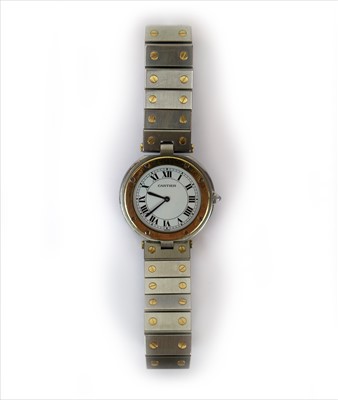 Lot 86 - A stainless steel Cartier Santos wristwatch