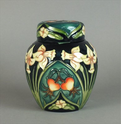 Lot 239 - Moorcroft 'Carousel' ginger and cover