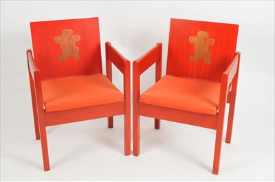 Lot 737 - A pair of Prince Charles of Wales Investiture chairs