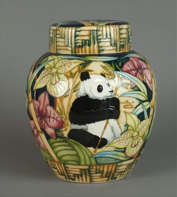 Lot 540 - Moorcroft Collectors Club 'Panda' ginger jar and cover