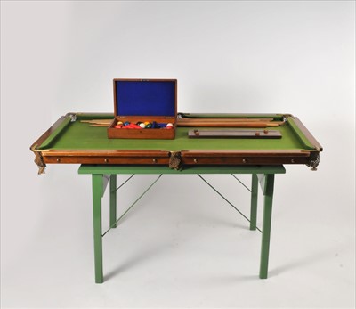 Lot 515 - An early 20th century quarter size snooker table by E J Riley Ltd, Accrington, etc