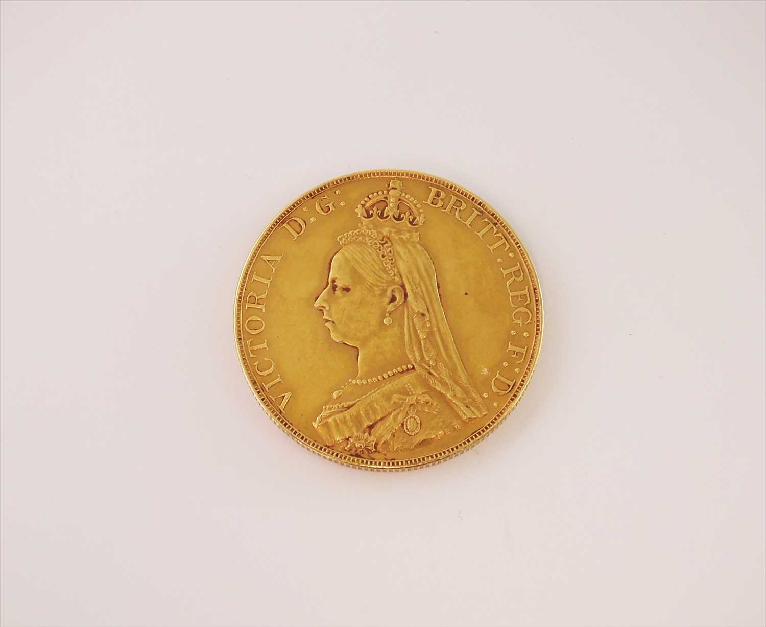 Lot 161 - A Victoria Jubilee £5 coin dated 1887