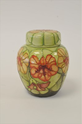 Lot 41 - Moorcroft 'Nasturtium' ginger jar and cover