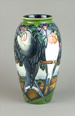 Lot 549 - Moorcroft 'Swallows' vase