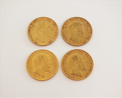 Lot 176 - Four Edward VII half sovereigns