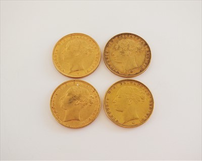 Lot 184 - Four Victoria Young head sovereigns