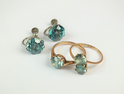 Lot 125 - A collection of blue zircon jewellery