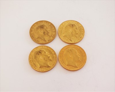 Lot 189 - Four Edward VII sovereigns