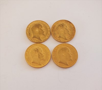 Lot 190 - Four Edward VII sovereigns