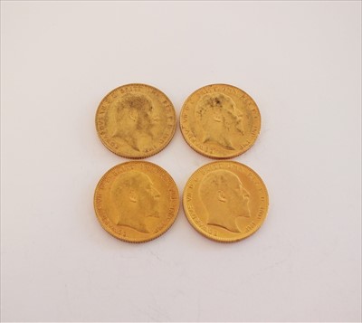 Lot 191 - Four Edward VII sovereigns