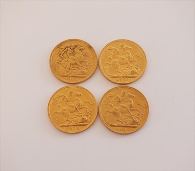 Lot 192 - Four Edward VII sovereigns