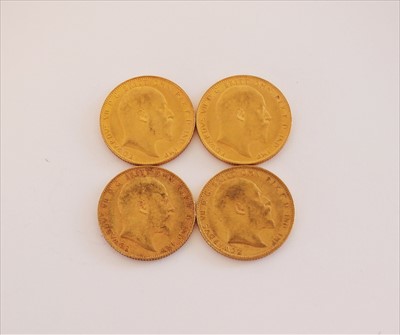 Lot 193 - Four Edward VII sovereigns