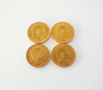 Lot 196 - Four Edward VII sovereigns