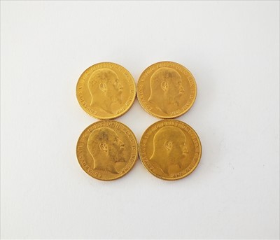 Lot 197 - Four Edward VII sovereigns