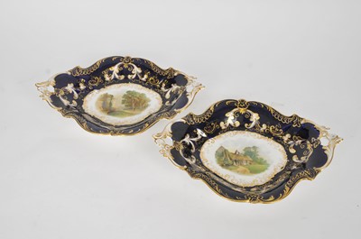 Lot 140 - Pair of 19th century English dessert dishes