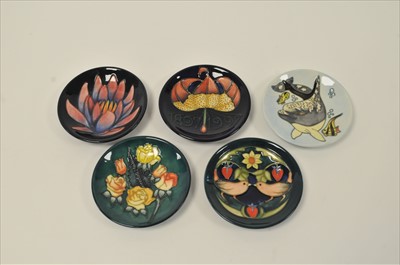 Lot 54 - Five Moorcroft coaster/pin dishes