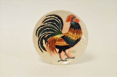 Lot 58 - Moorcroft 1988 'Cockerel' plate