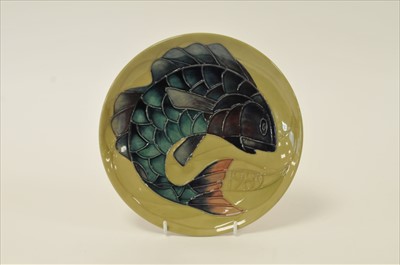 Lot 59 - Moorcroft 1989 'Carp' plate