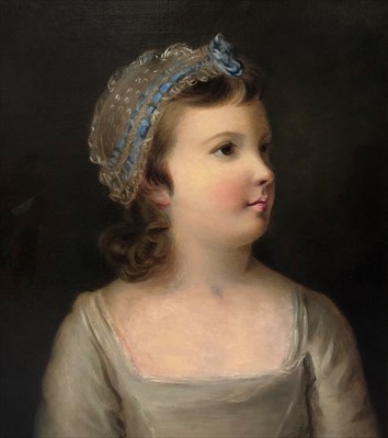 Lot 805 - English school, early 19th century, portrait of a young girl, oil on canvas