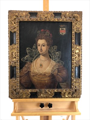 Lot 751 - Continental school, 18th century, portrait of a noble Spanish lady, Marquesa de Torregrosa