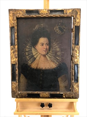 Lot 752 - Continental school, 18th century, Portrait of a Spanish lady Maria Louisa Condera, oil on panel