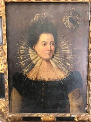 Lot 752 - Continental school, 18th century, Portrait of a Spanish lady Maria Louisa Condera, oil on panel