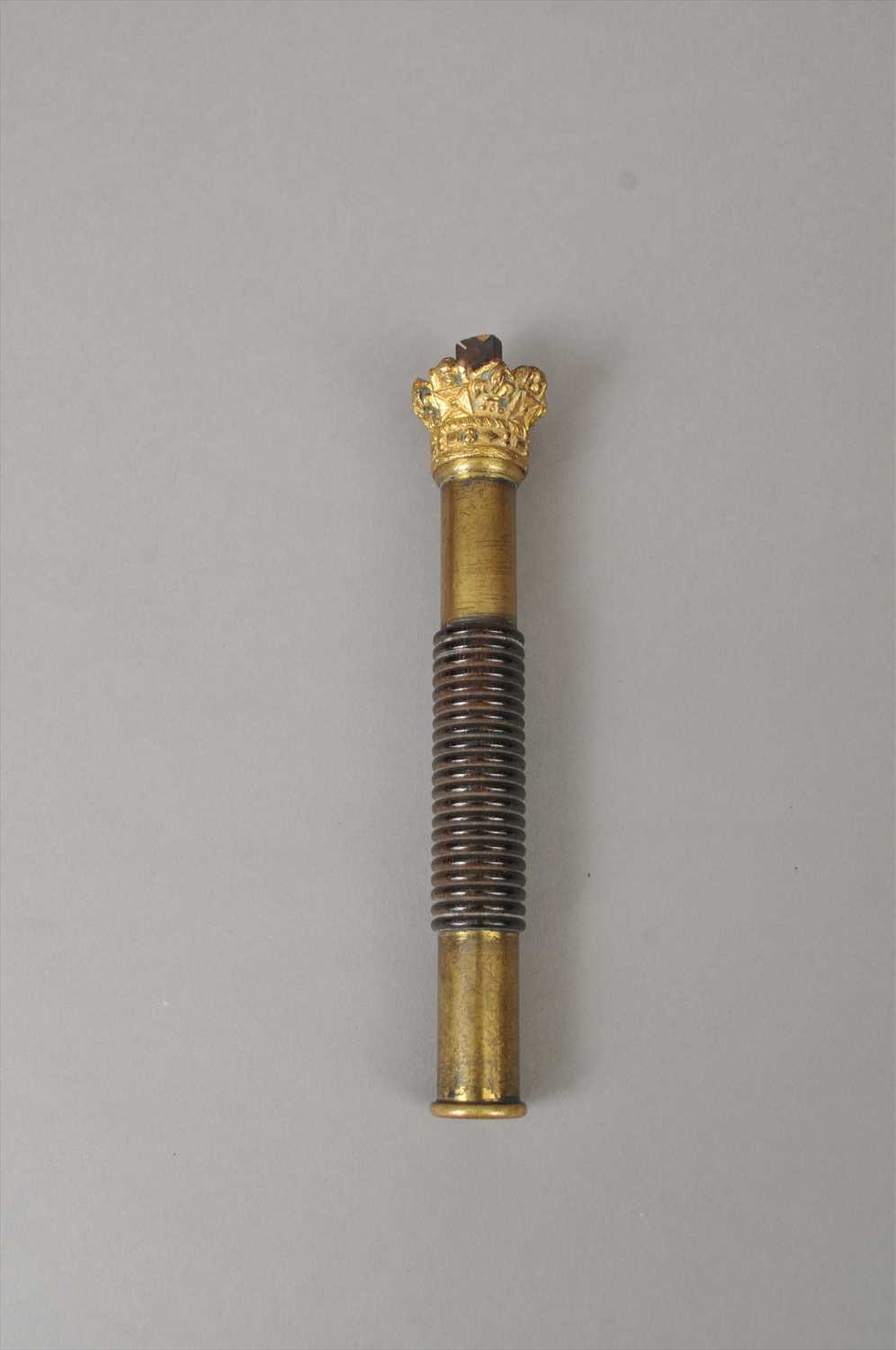Lot 325 - A brass tip staff