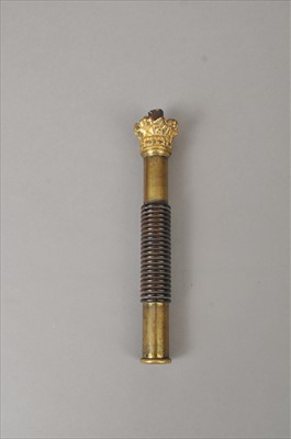 Lot 325 - A brass tip staff
