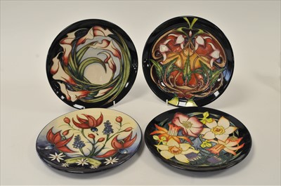 Lot 64 - Four Moorcroft Year Plates - 2001, 2002, 2004 and 2005