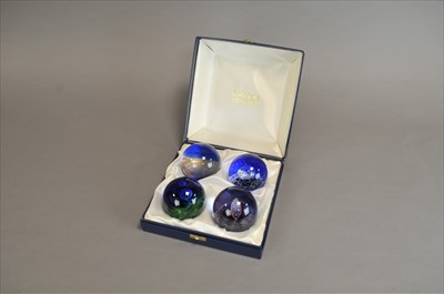 Lot 250 - Limited edition set of 'Four Elements' Caithness glass paperweights