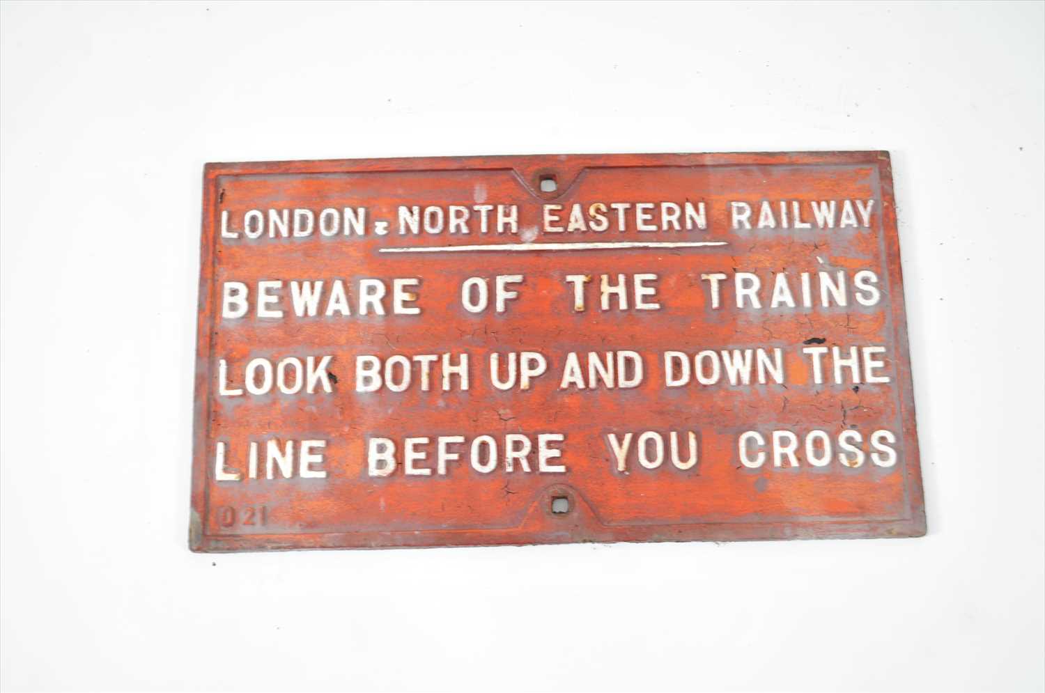 Lot 627 - An original London, North Eastern Railway cast iron sign