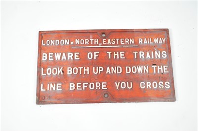 Lot 627 - An original London, North Eastern Railway cast iron sign