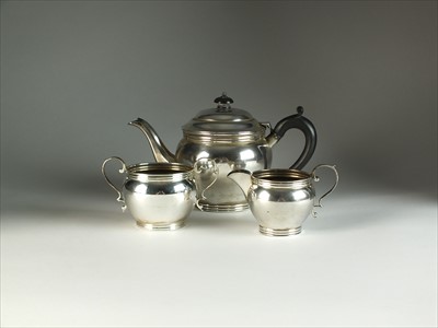 Lot 40 - A three piece silver tea service