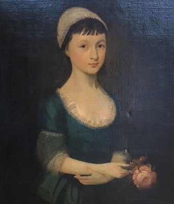 Lot 778 - British school, 18th century, portrait of a young girl, oil on canvas