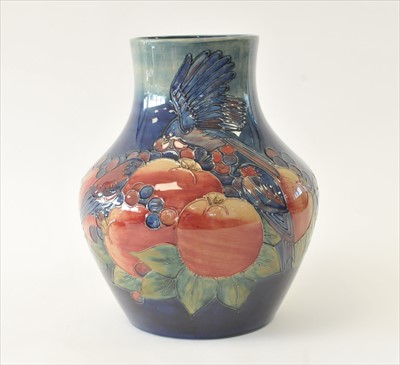 Lot 98 - Large Moorcroft Finches and Pomegranate vase