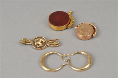Lot 401 - Two hardstone swivel fobs