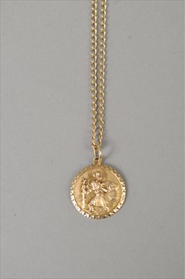 Lot 394 - A 9ct St Christopher's pendant