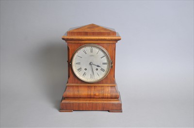 Lot 685 - A 19th century mahogany cased mantle clock, W. Mahr, 90 Bolsover St, London, lenzkirch