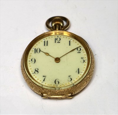 Lot 171 - A Ladies Yellow Metal Fob Watch Stamped '14K'