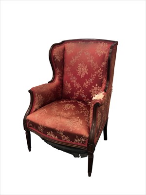 Lot 715 - A 19th century French upholstered rosewood framed armchair