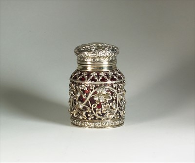 Lot 18 - A Victorian silver cased perfume bottle