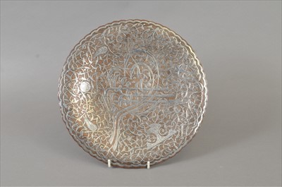 Lot 475 - A heavy middle Eastern copper plate