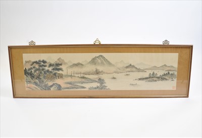 Lot 448 - A large framed Chinese watercolour