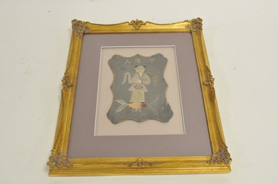 Lot 324 - A framed embroidered Chinese silk panel