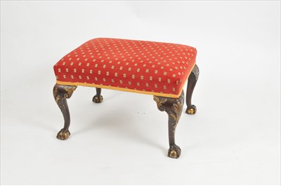 Lot 462 - An 18th century overstuffed stool, the...