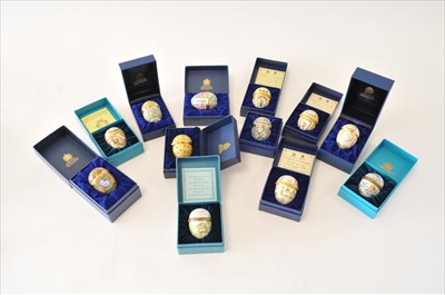 Lot 4 - A collection of Halcyon Days Easter Eggs and Pillboxes