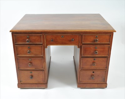 Lot 706 - A 19th century mahogany pedestal desk